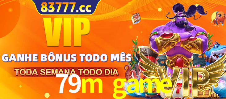Banner promocional do 79m game oferecendo 100% de recompensas adicionais contínuas para quem fizer o login diário (Daily sign-in), com um mascote de coelho.