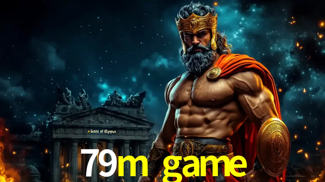 O poderoso Zeus do jogo de slot Gates of Olympus em frente ao seu templo, pronto para lançar multiplicadores divinos e prêmios épicos no cassino online 79m game.